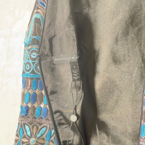 White House Black Market Sleeveless Embroidered Dress Oasis Sz 0 - Picture 11 of 11